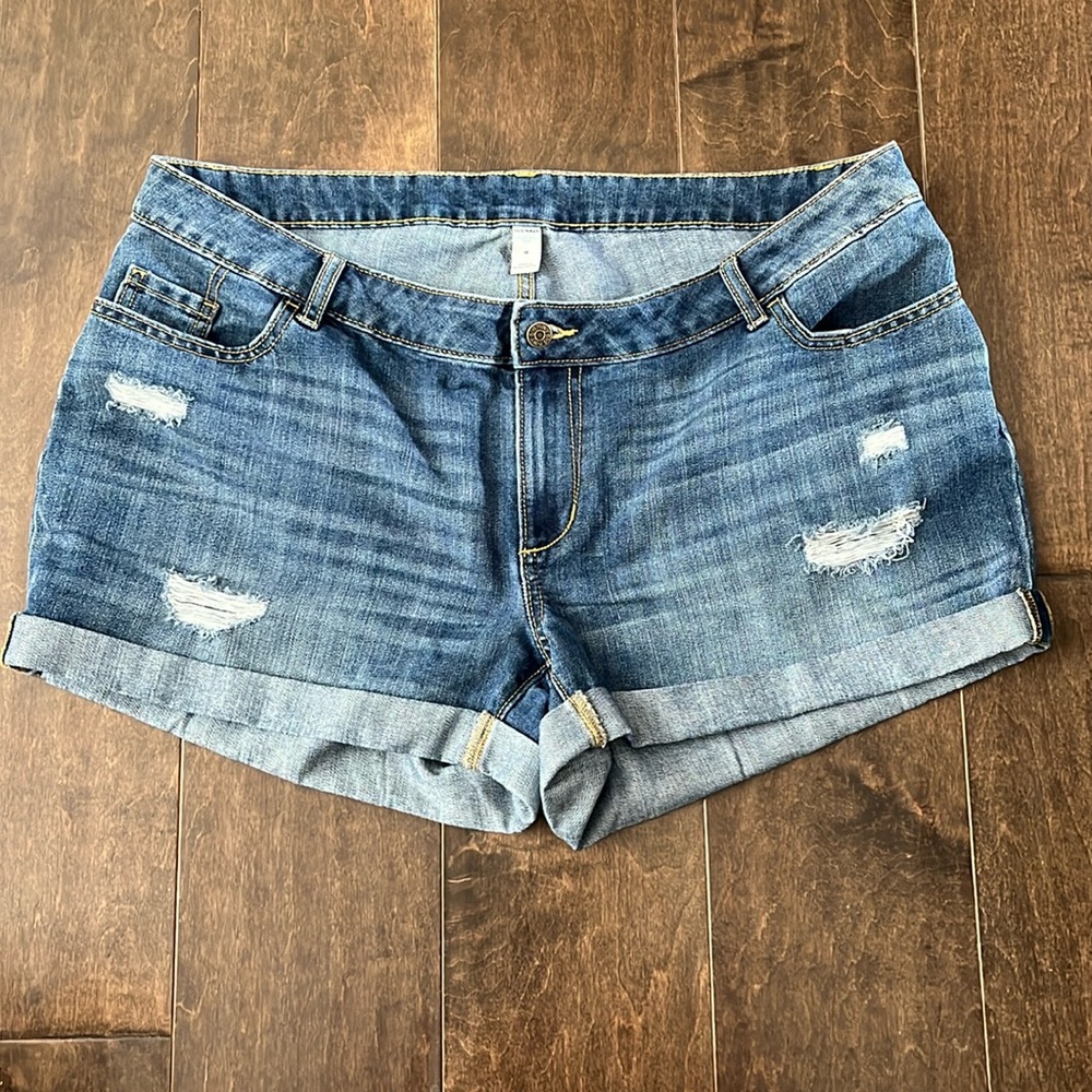 Old Navy Distressed Medium Rinse Denim Shorts